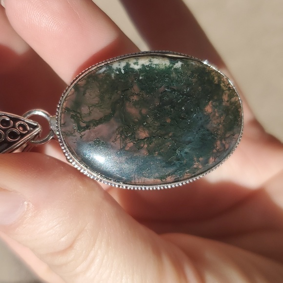 New Indian Moss 925 Silver Pendant. - Picture 1 of 9